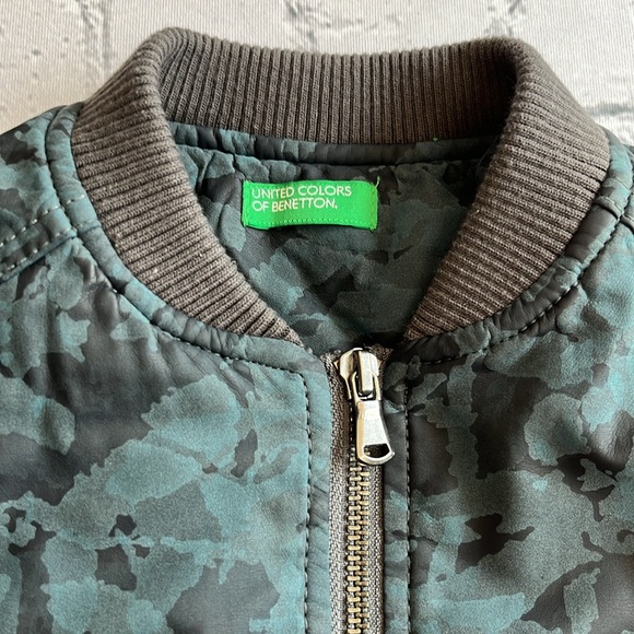 United Colors of Benetton little boy bomber jacket blue camouflage - Picture 5 of 6
